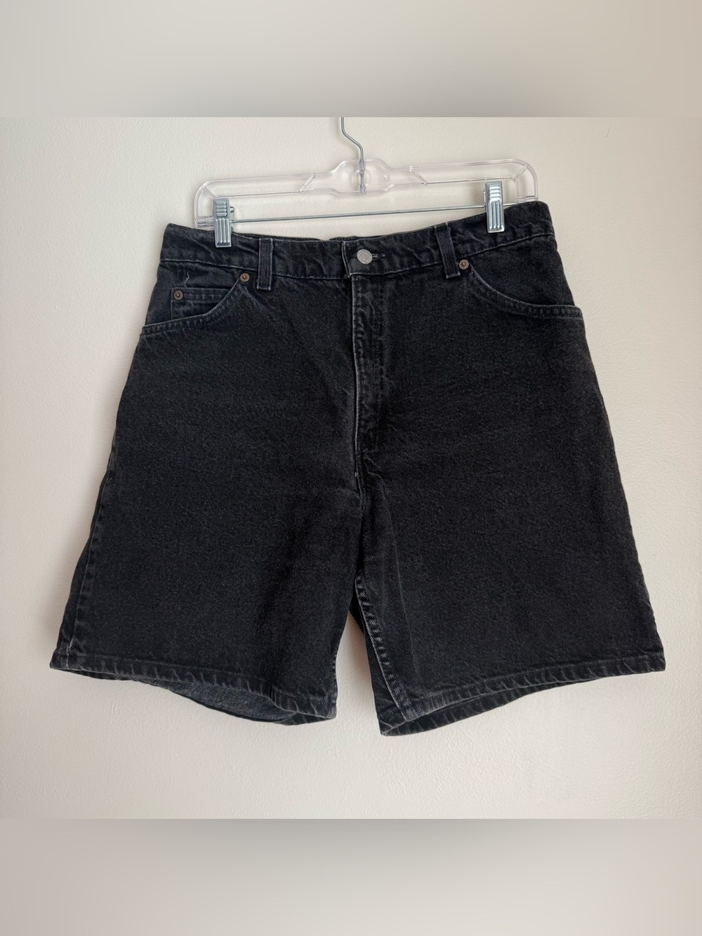 Vintage 90s Levis 951 Orange Tab Relaxed Fit Sz Womens 14 Black Jean Denim Short